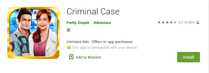 Criminal Case game