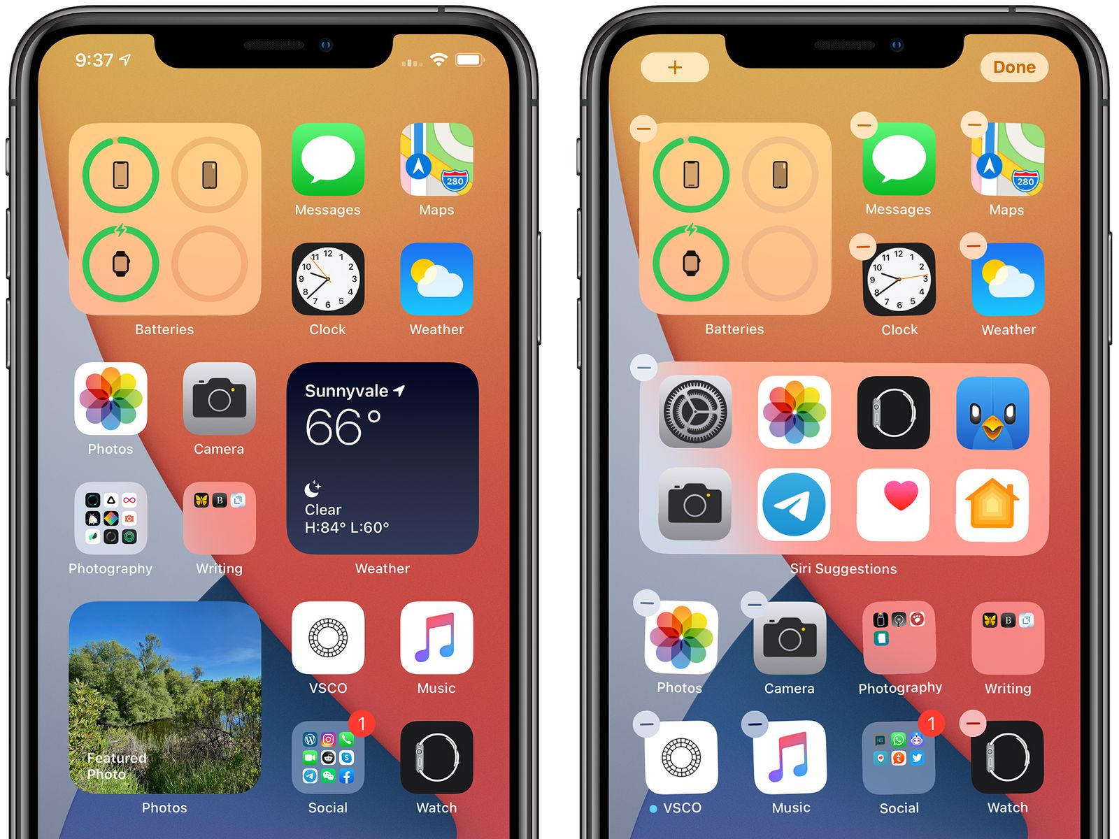 Homescreen of iOS 14