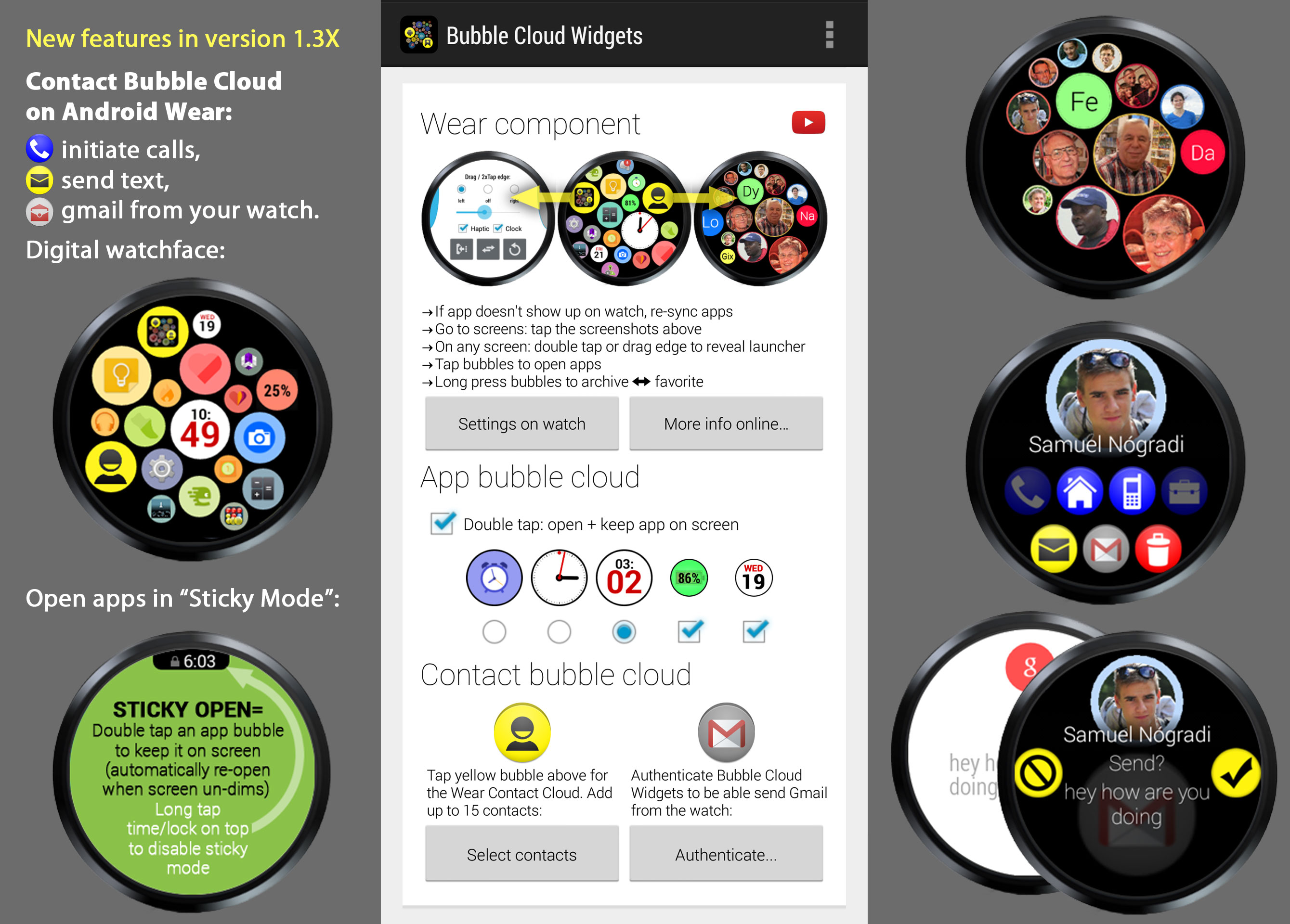 Bubble Cloud Widgets and Android Wear Launcher