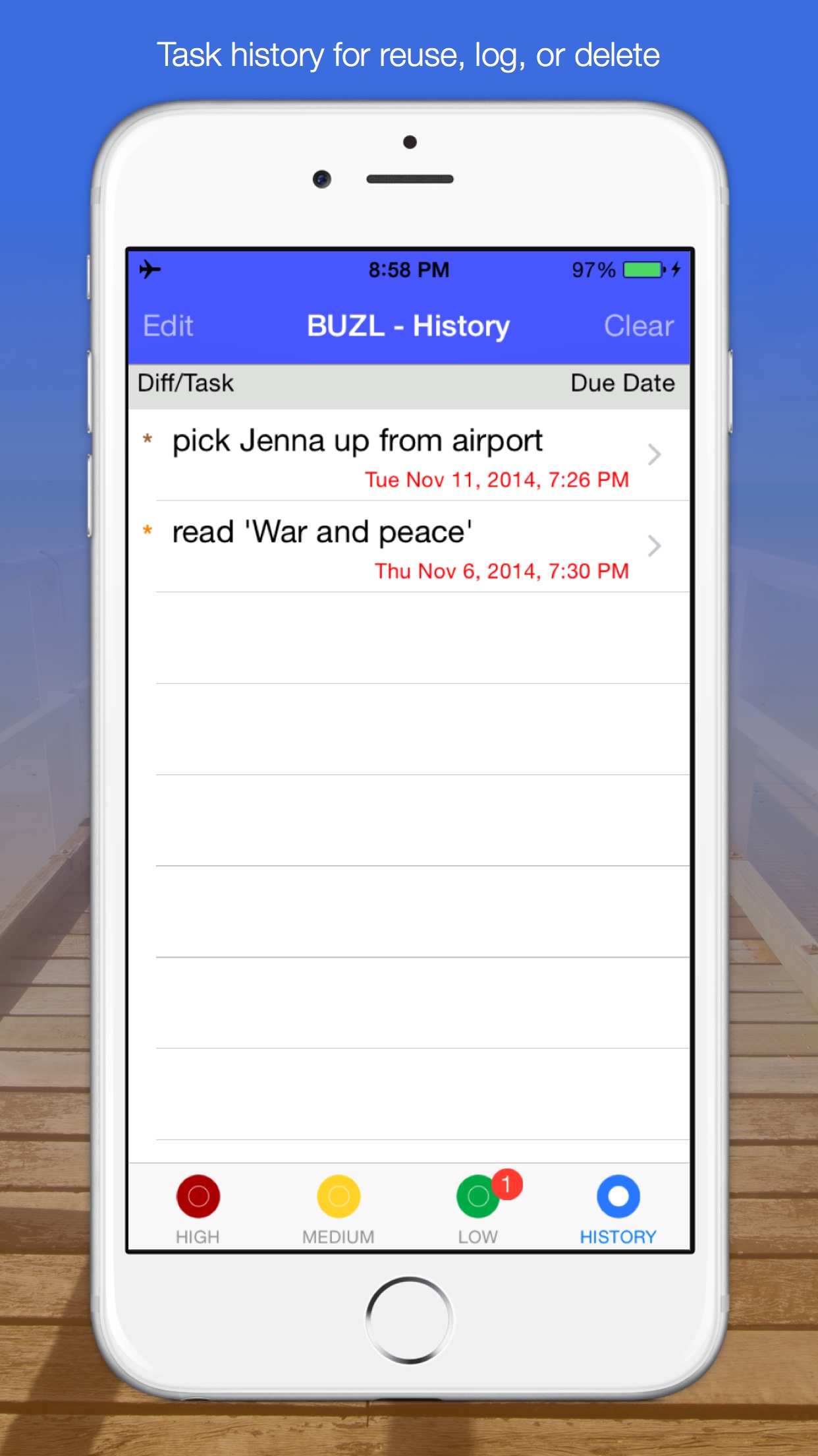 BUZL – Priority List, Task Actions & Reminders
