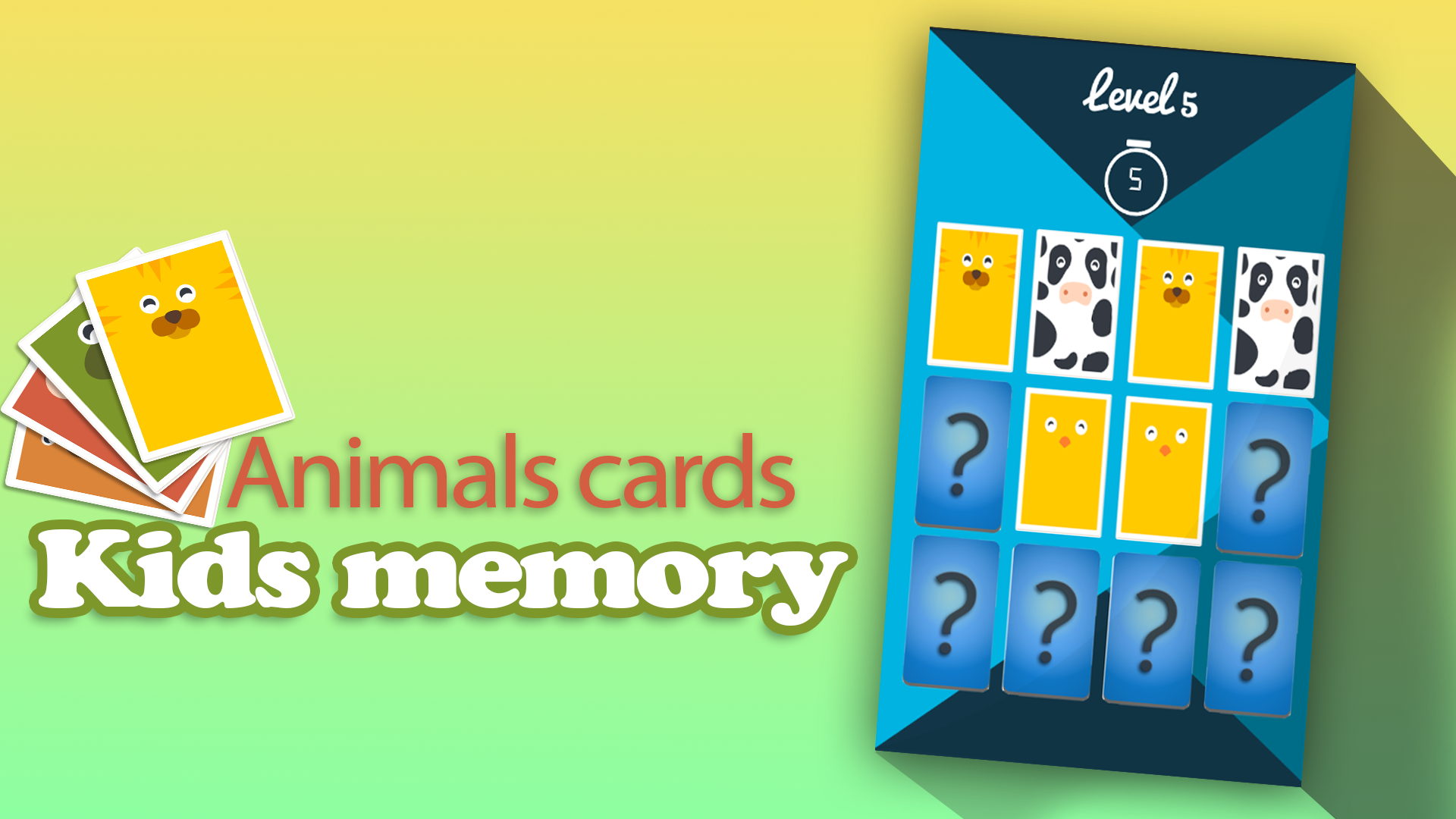 Kids memory: Animals cards