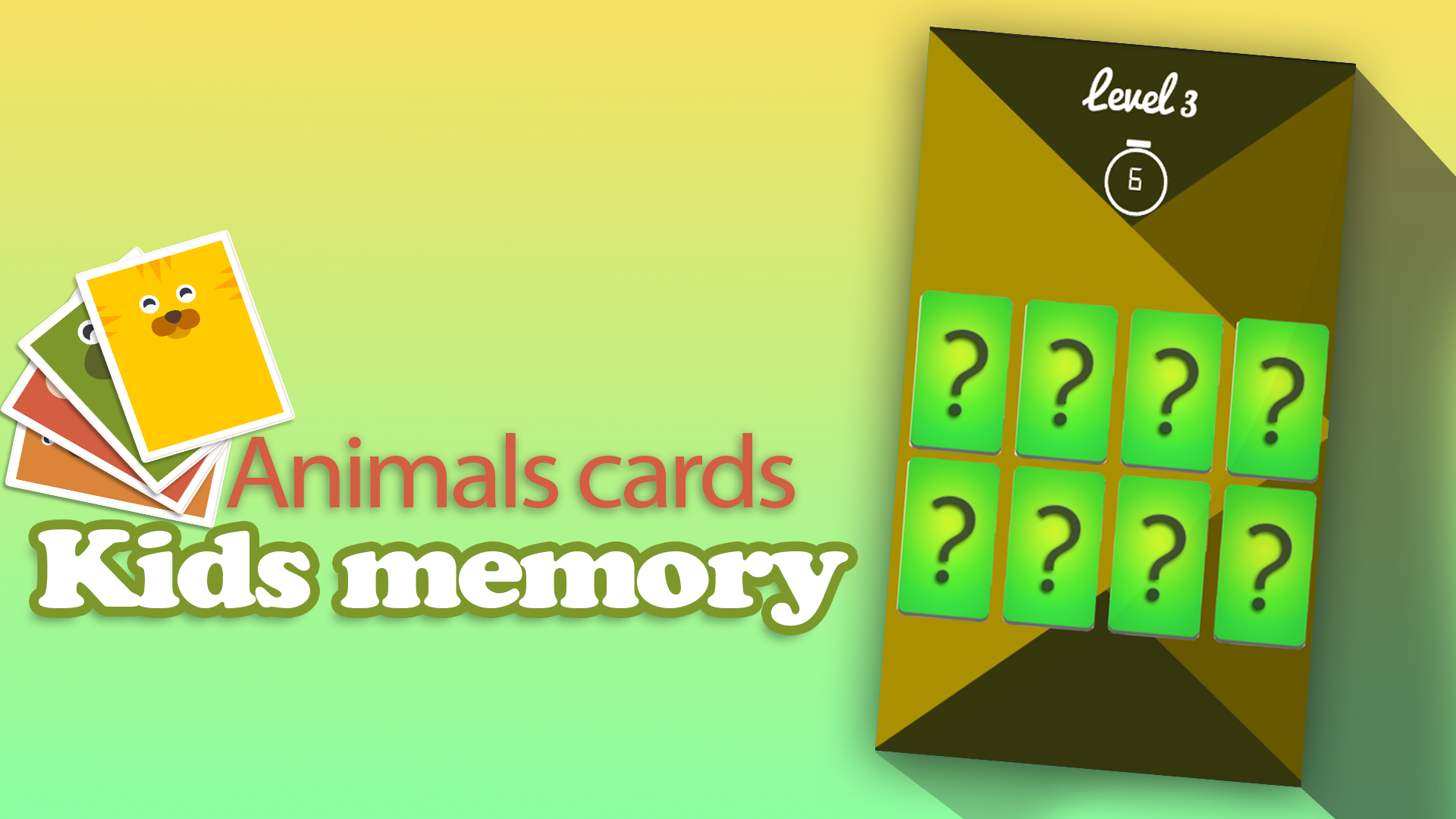 Kids memory: Animals cards