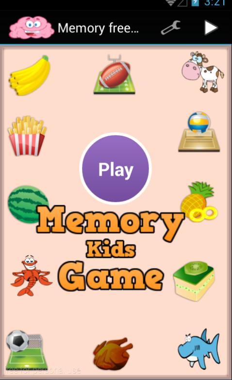 Memory game for kids