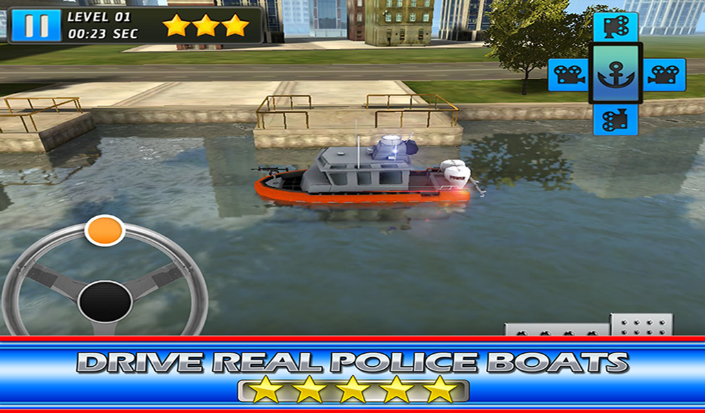 Police Boat Parking : 3D Race
