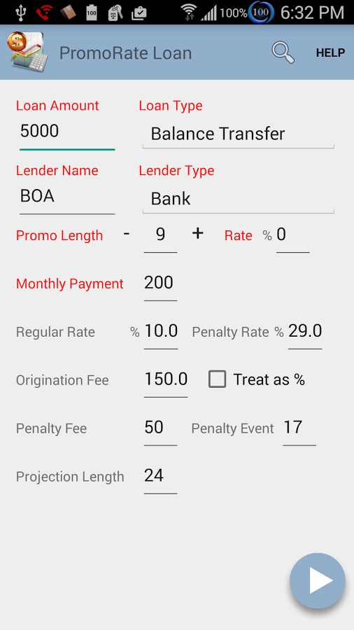 PromoRate Loan