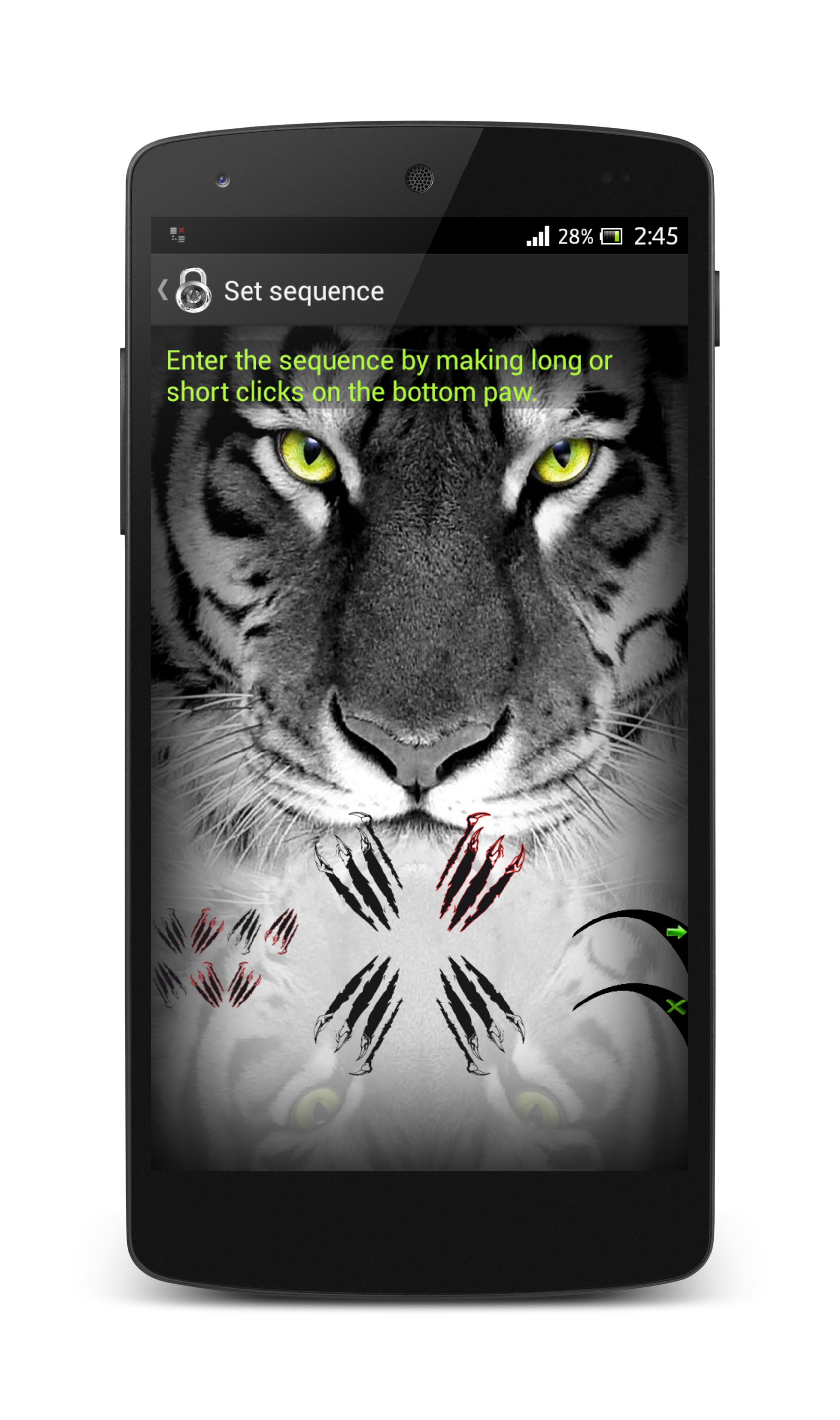 screen lock tiger