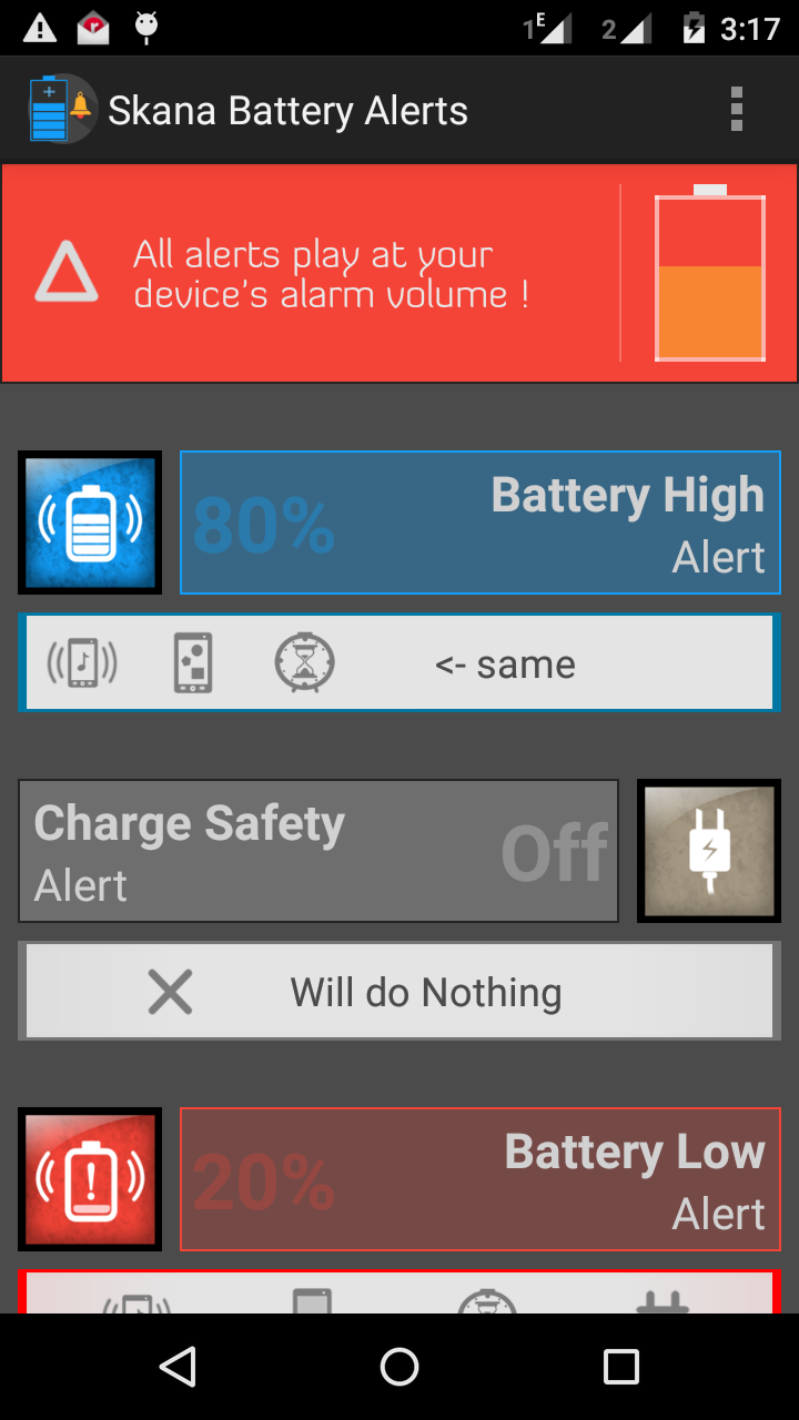 Skana Battery Alerts