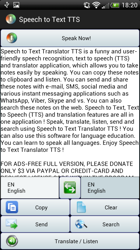 Speech to Text Translator TTS