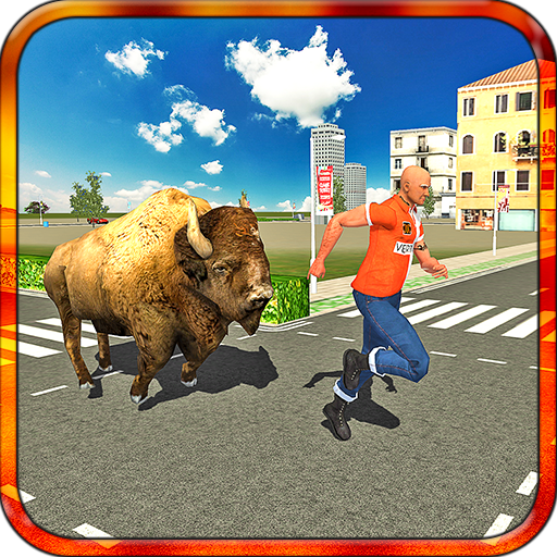 Angry Bison Attack in City 3D