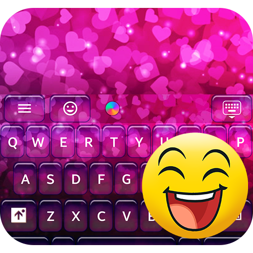 Neon Hearts for Emoji Keyboard