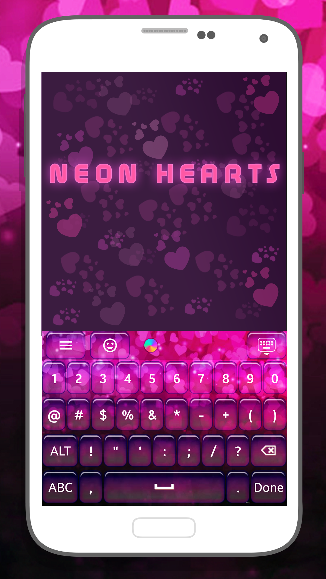 Neon Hearts for Emoji Keyboard