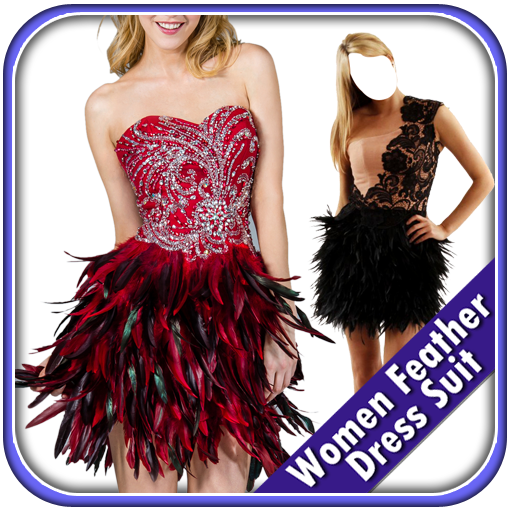 Women Feather Dress Suit