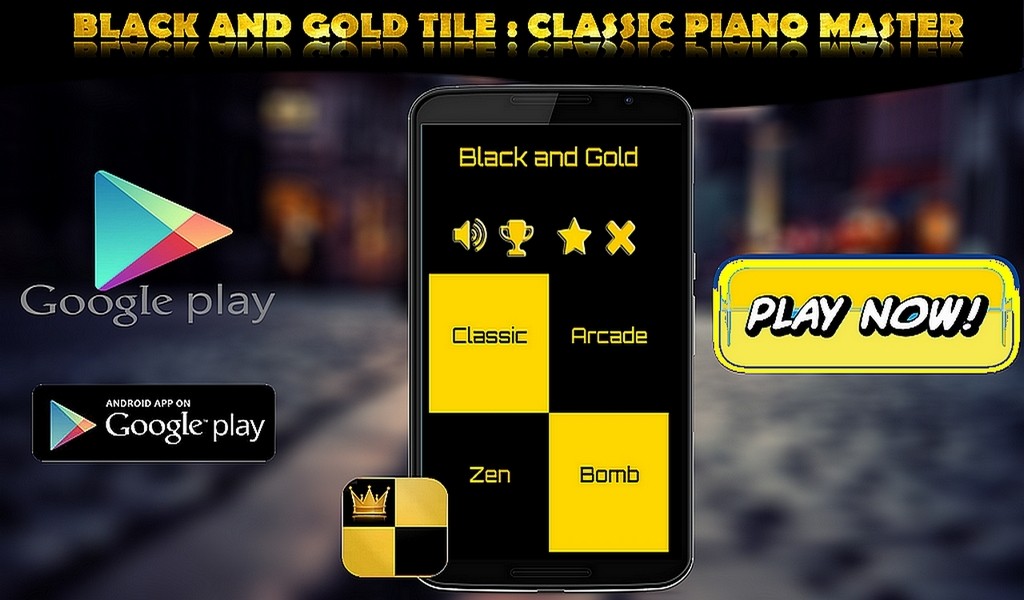 Piano Tiles 2 Gold & Black 