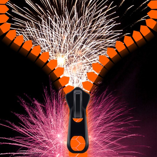 Fireworks Zipper Lock Screen