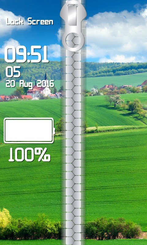 Landscape Zipper Lock Screen