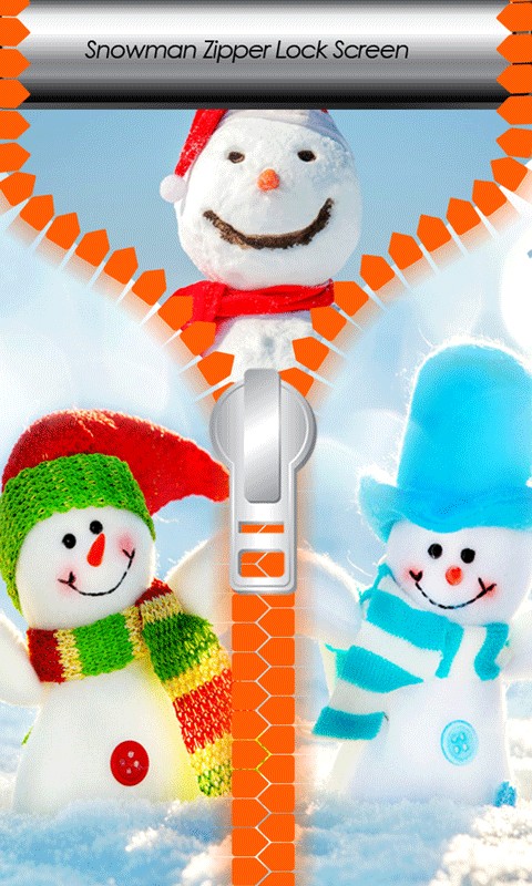 Snowman Zipper Lock Screen