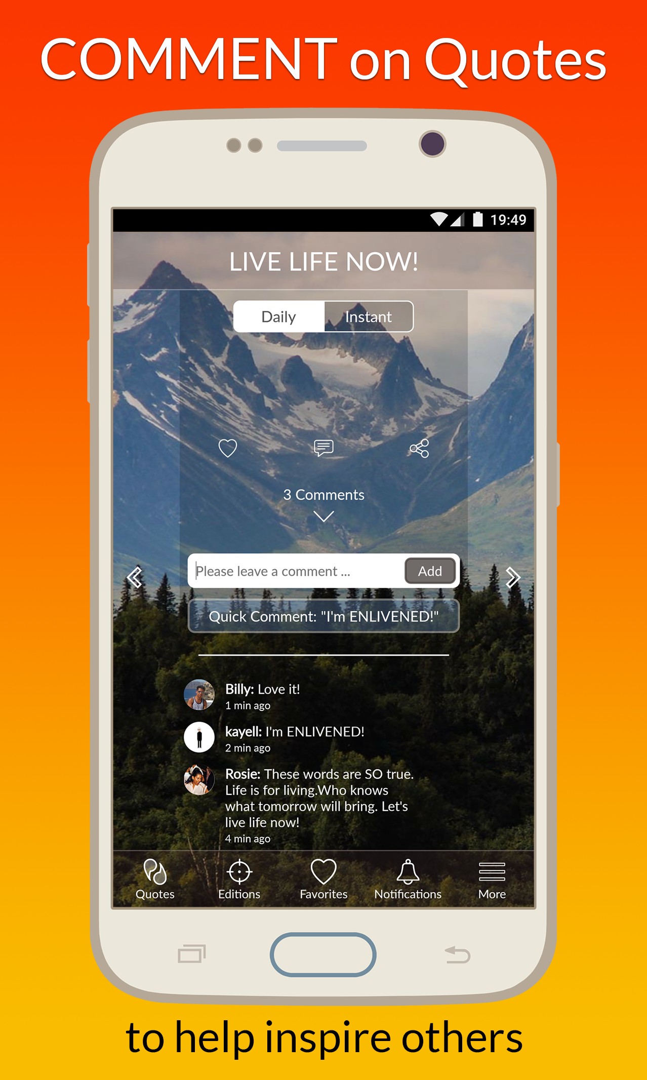 Free Daily Motivational Quotes App ENLIVEN