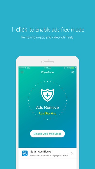 iCareFone - Remove in-app and Browser ads