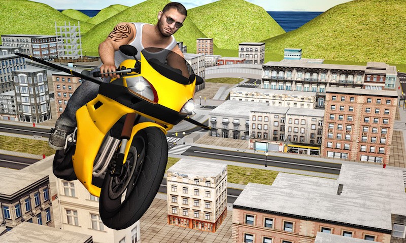 Flying Moto Racer 3d