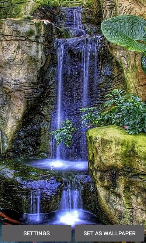 Rocky Blue Waterfall LWP