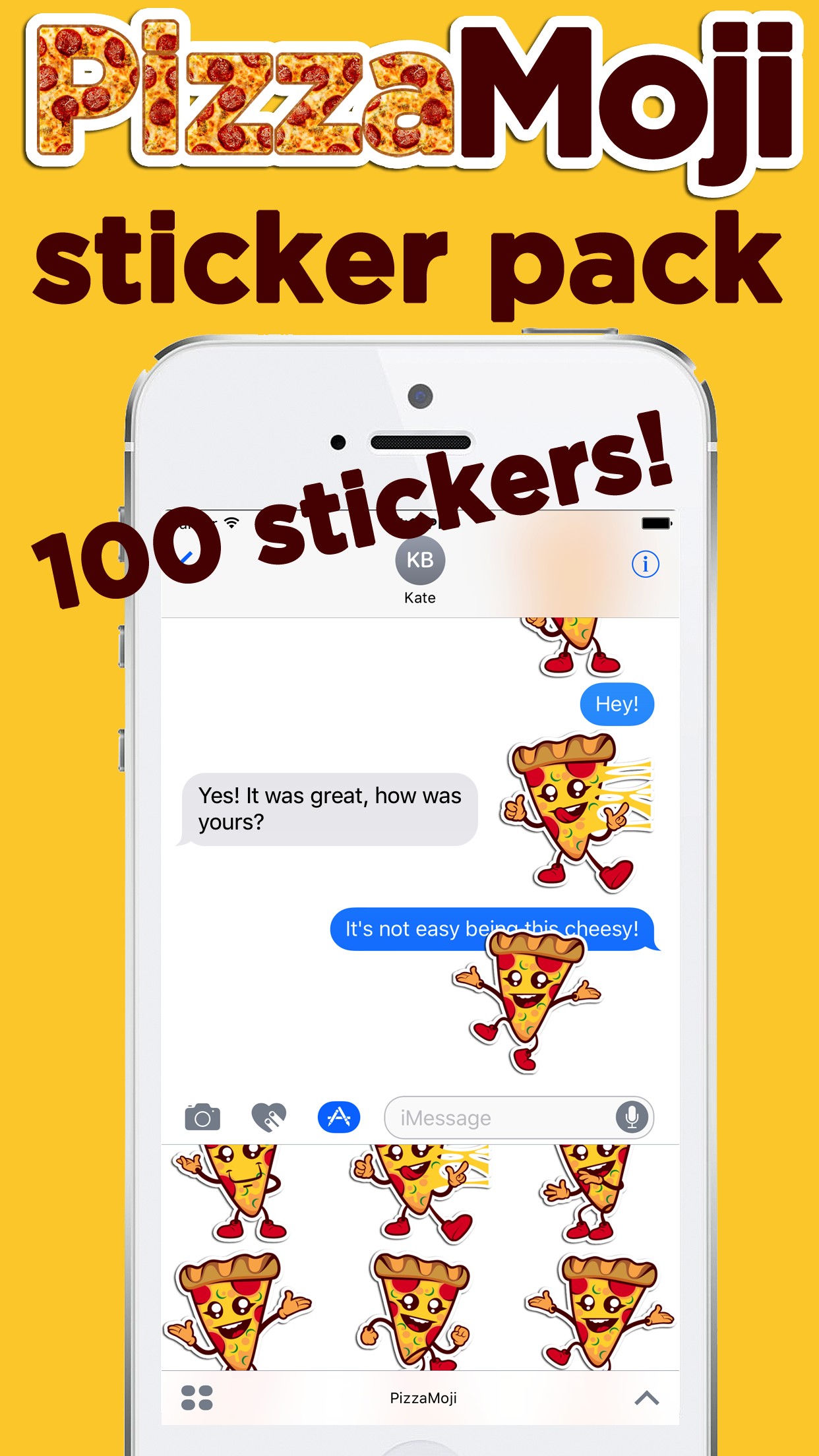 I Love Pizza Emoji iMessenger Sticker App