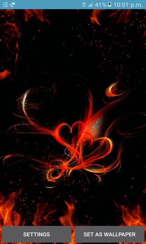 Animated Fiery Hearts LWP