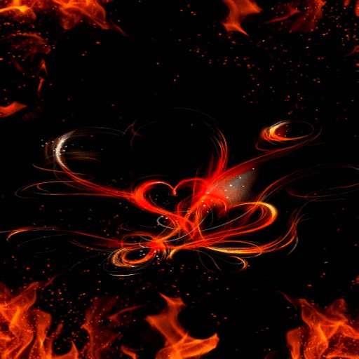 Animated Fiery Hearts LWP