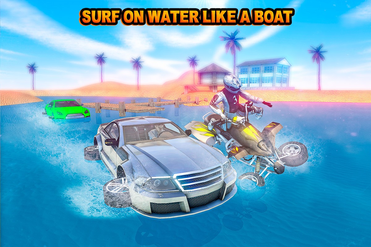 Water Surfer Beach Car Racing