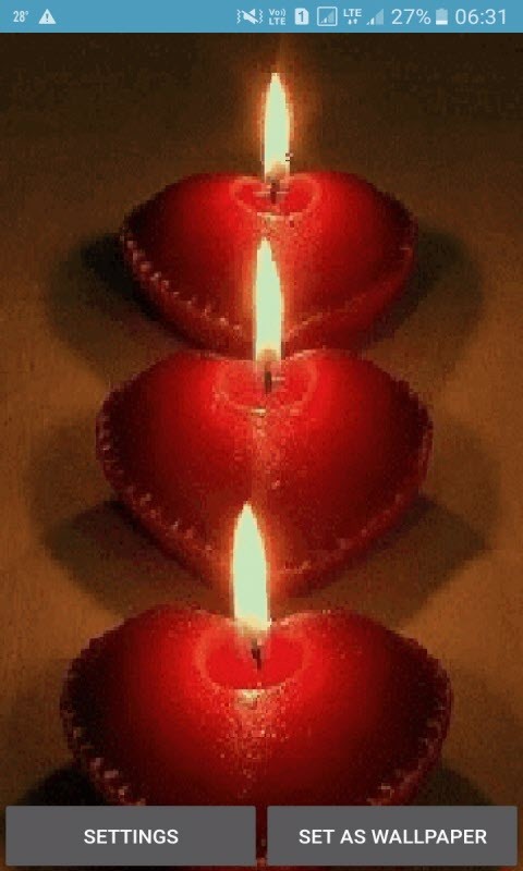Red Heart Candles LWP