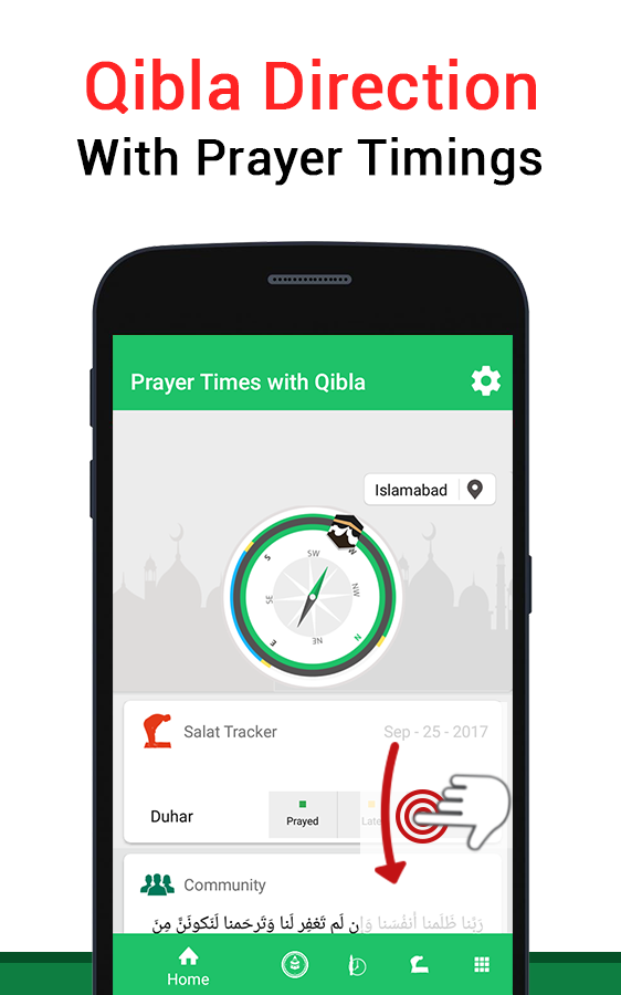 Prayer Times with Qibla