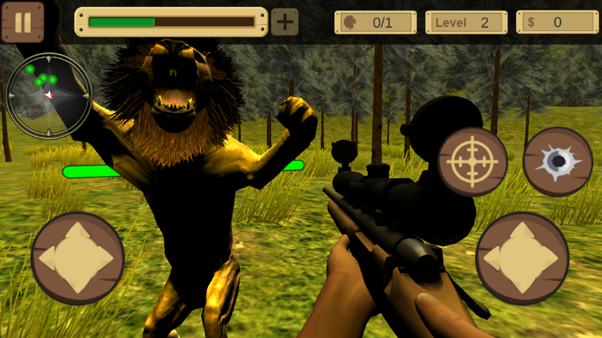 Lion Hunting in Jungle