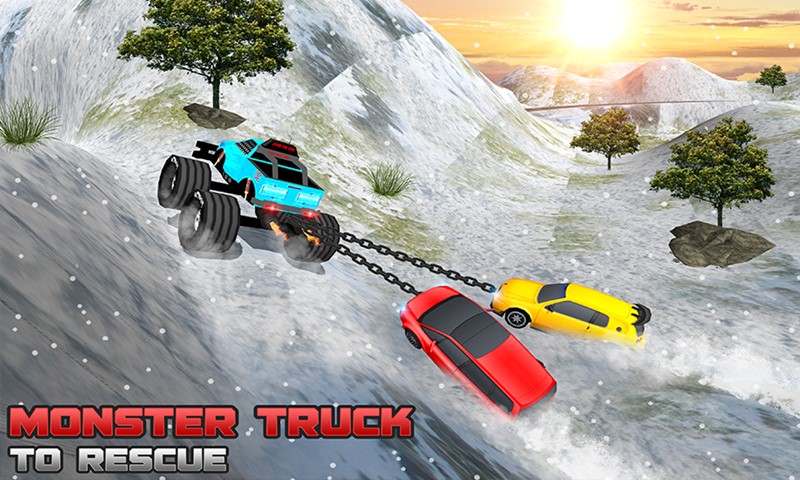 Chained Vehicles Driving simulator: Snow Tracks