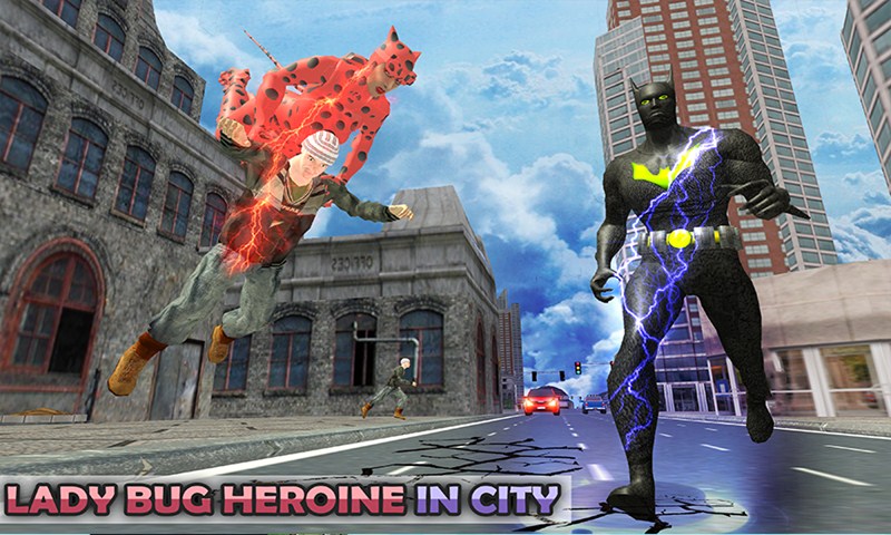 Flying Lady Bug City Crime Battle