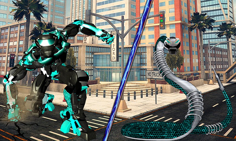 Multi Robot Snake vs Robotic Gorilla Battle