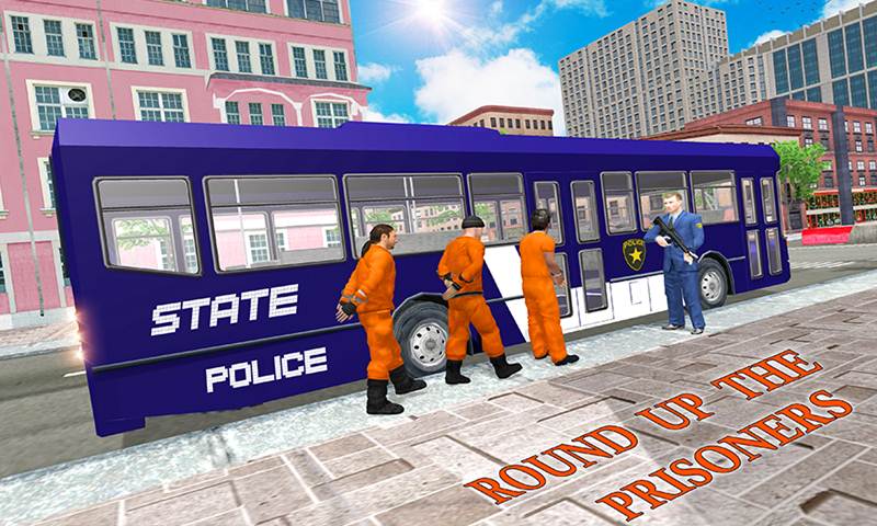 US Jail Police Bus Transport Driving