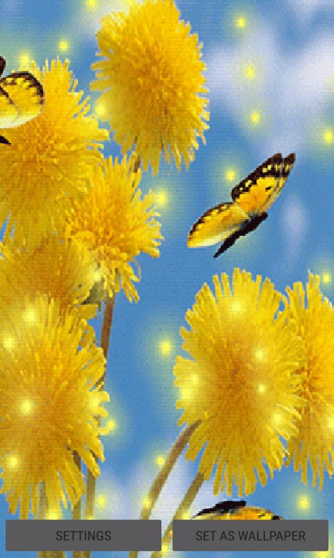 Yellow Flowers Butterfly LWP