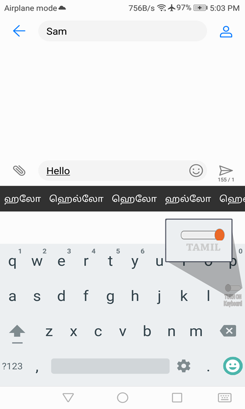 Tamil Typing Keyboard with English to Tamil