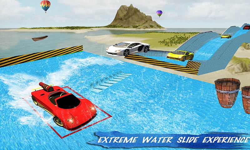 Water Slide Sports Cars Extreme Stunts