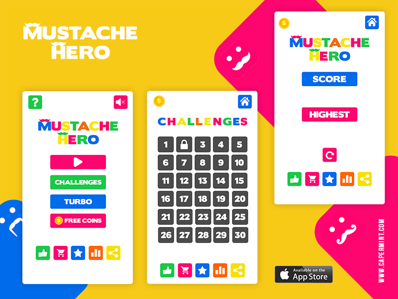 mustache hero - Colorful game