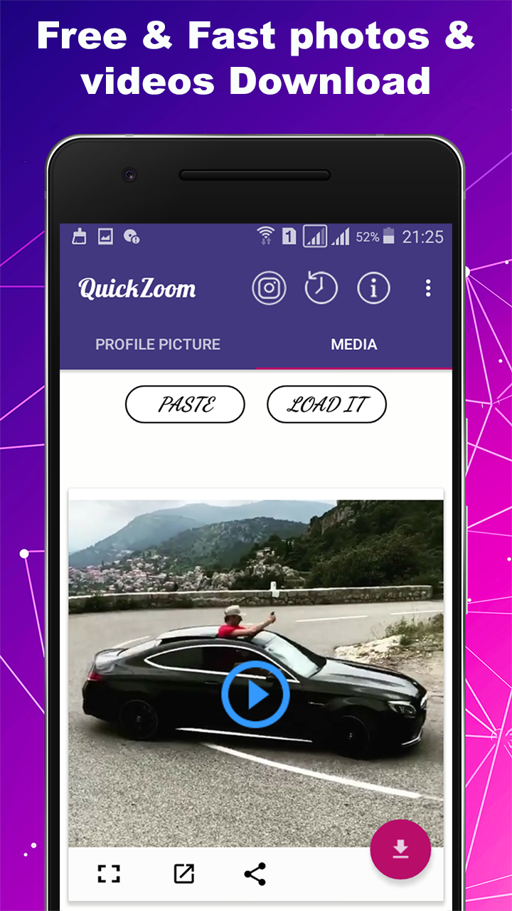 QuickZoom-big profile photo & Save & Repost Media