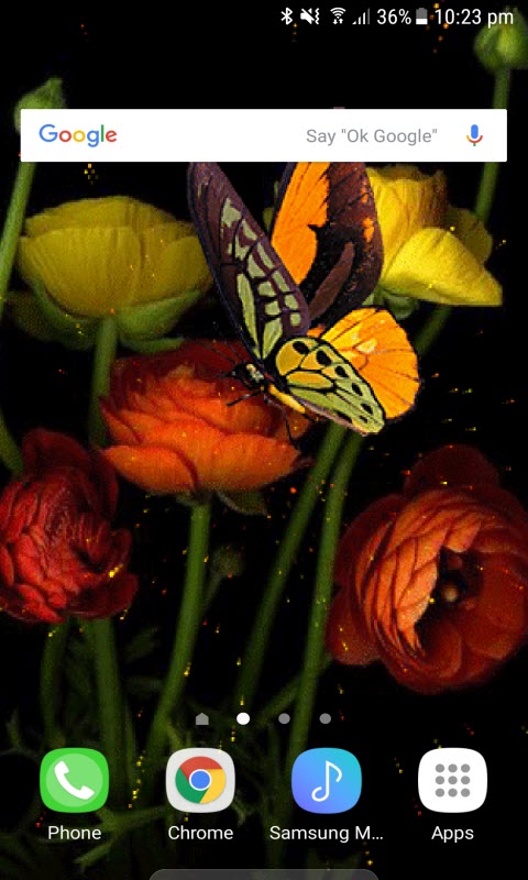 Yellow Butterfly Flowers LWP