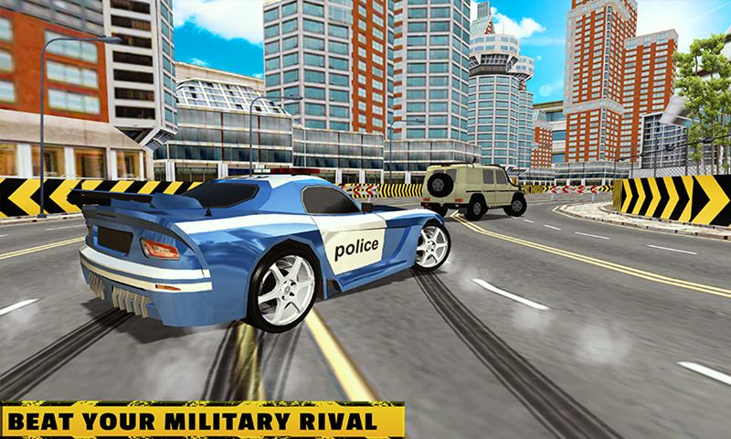 Police Vs Army Street Car Race