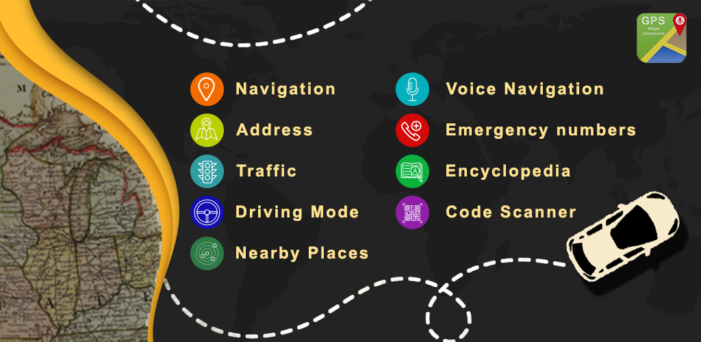 GPS Directions Finder : Maps Traffic & Travel