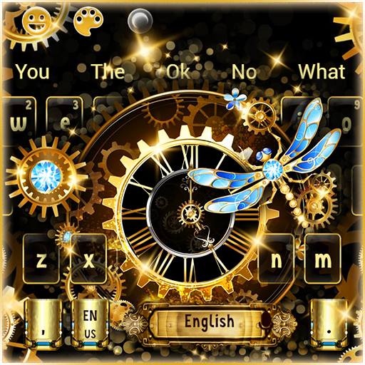 Black Gold Luxury Clock Keyboard