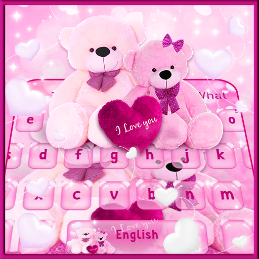 Pink Sparkling Teddy Bear Keyboard