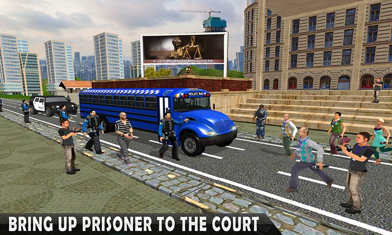 US Police Court Transport Prisoner