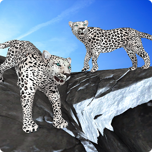 Arctic Leopard Family Snow Forest Sim