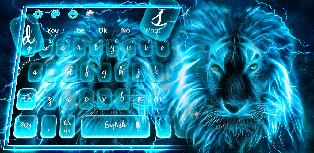 Blue Roaring Lion Keyboard Theme