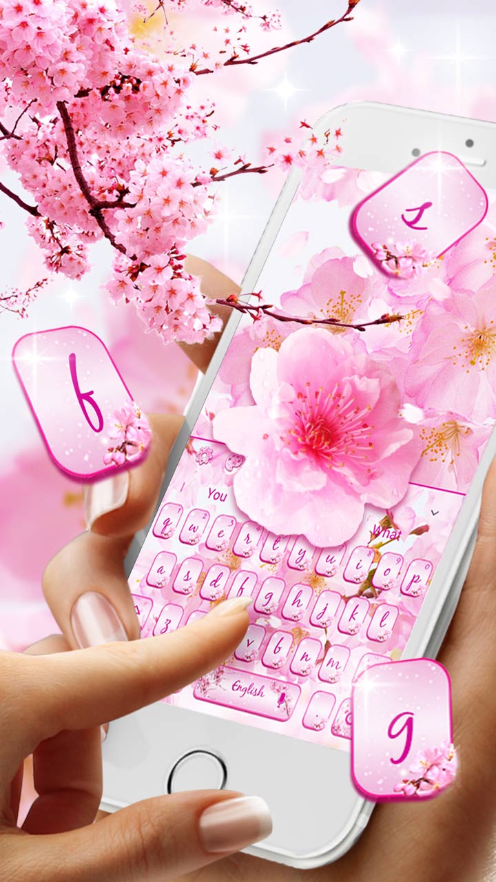 Cherry Blossom Sakura Flower Keyboard