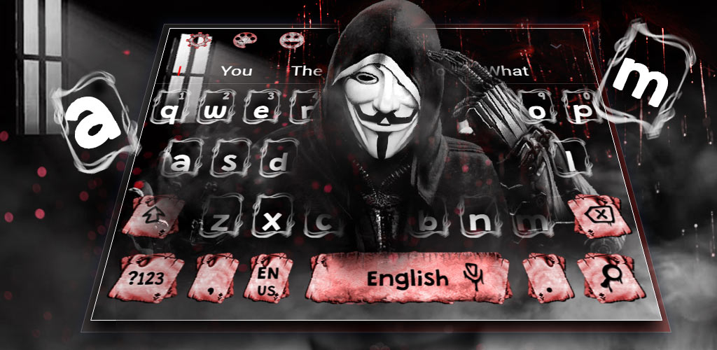 Fake Anonymous Mask Keyboard Theme